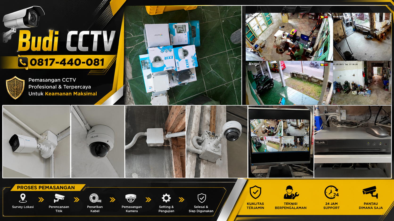 Instalasi CCTV HiLook Tegal dengan Garansi Purna Jual